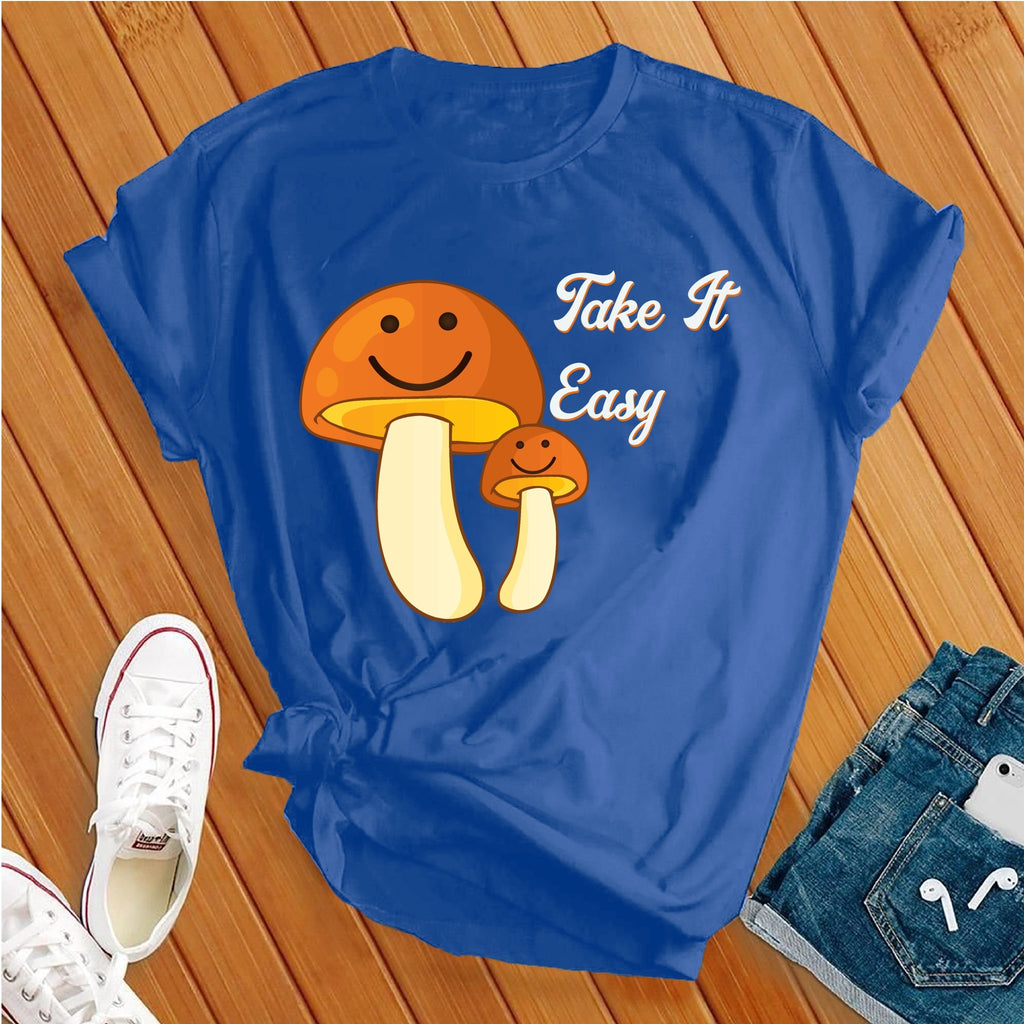 Take It Easy Retro Mushroom T-Shirt T-Shirt tshirts.com True Royal S 