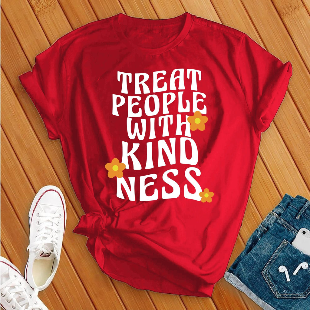 Treat People With Kindness Retro T-Shirt T-Shirt tshirts.com Red S 