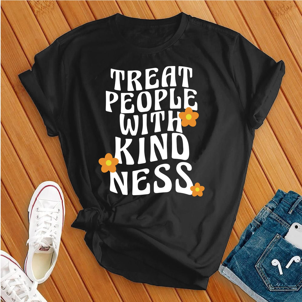 Treat People With Kindness Retro T-Shirt T-Shirt tshirts.com Black S 