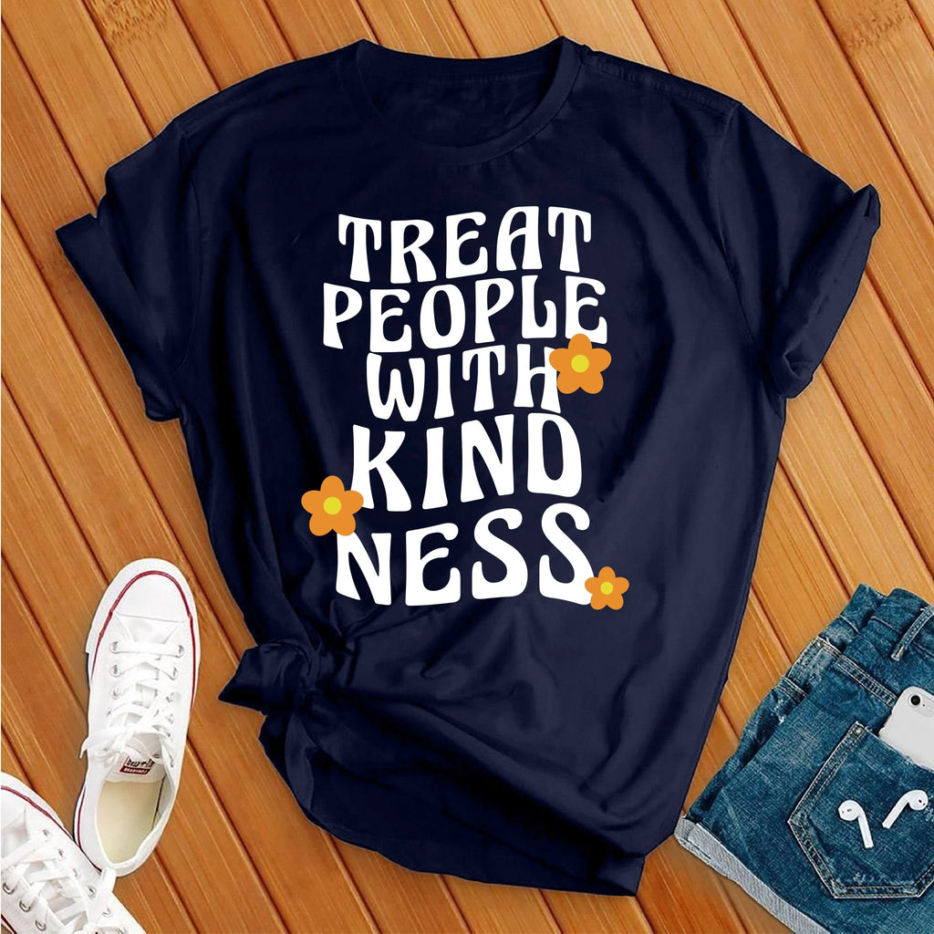 Treat People With Kindness Retro T-Shirt T-Shirt tshirts.com Navy S 