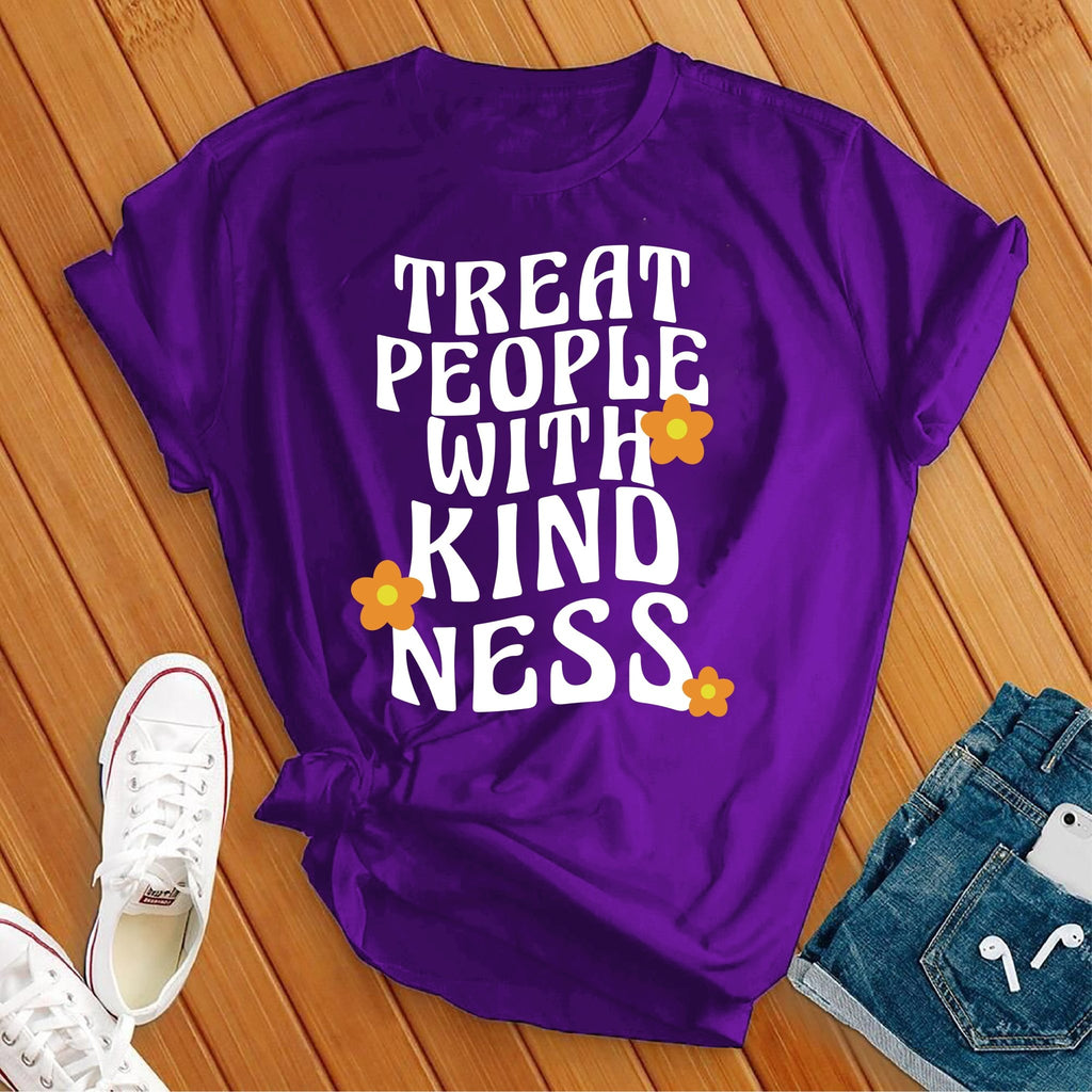 Treat People With Kindness Retro T-Shirt T-Shirt tshirts.com Team Purple S 