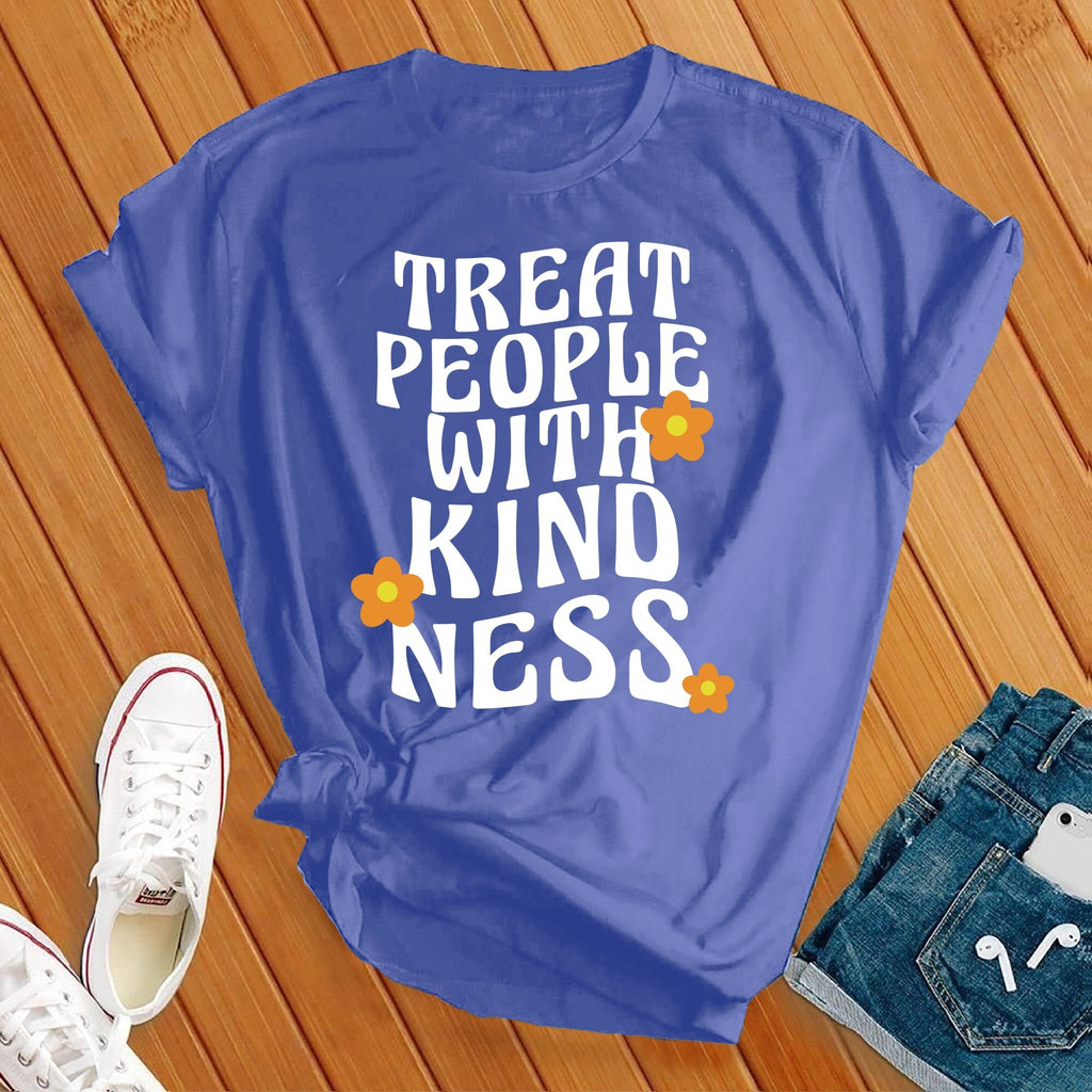 Treat People With Kindness Retro T-Shirt T-Shirt tshirts.com Heather True Royal S 