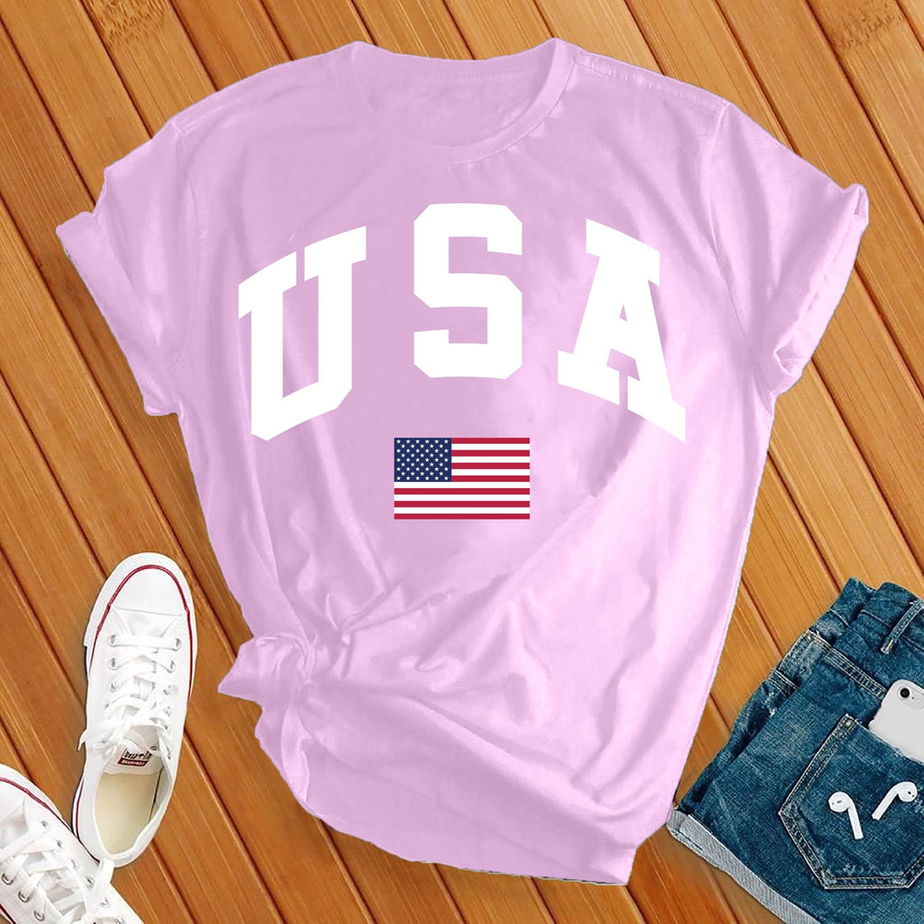 USA Comfortable T-Shirt T-Shirt tshirts.com Heather Prism Lilac S 