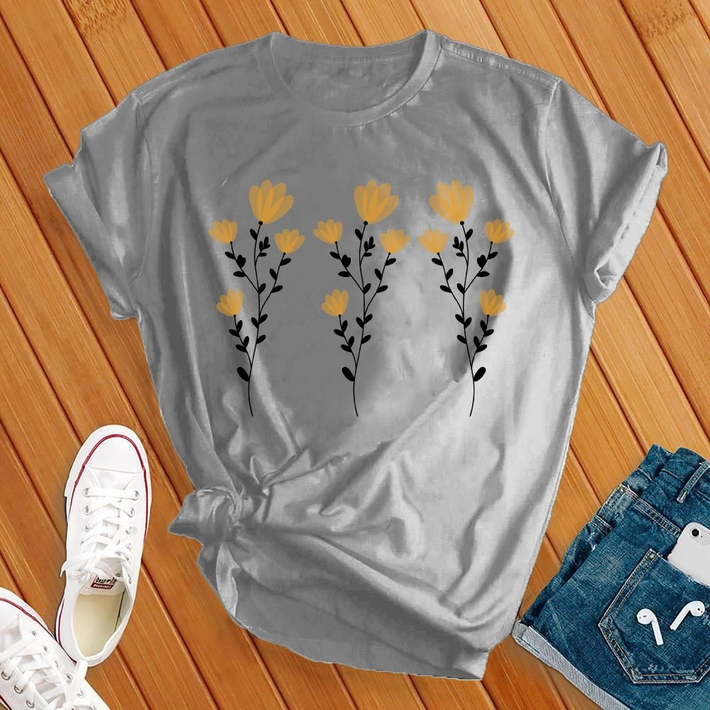 Yellow Flowers T-Shirt T-Shirt Tshirts.com Solid Athletic Grey S 
