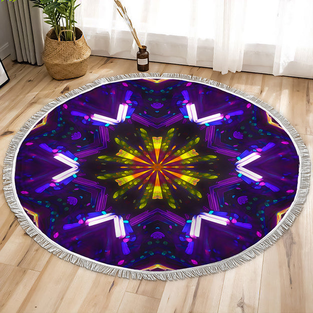 Neon Space Circle Tapestry Image