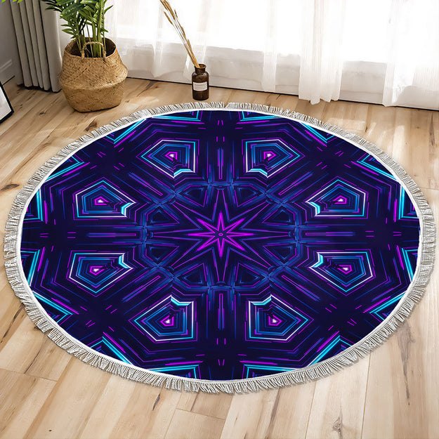Purple Kaleidoscope Circle Tapestry Image