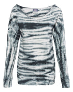 Greyscale Off-the-Shoulder Sweatshirt Image