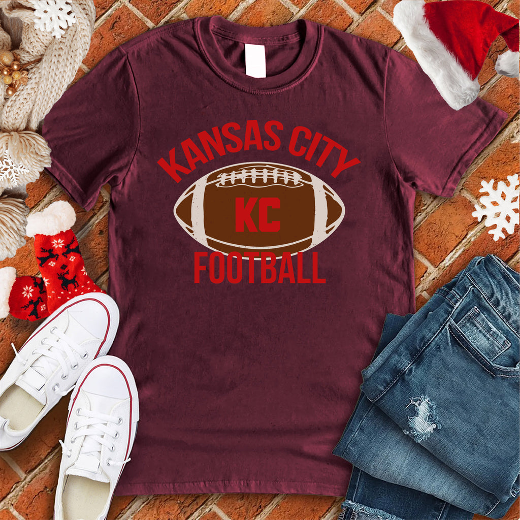 Kansas City Football T-Shirt T-Shirt Tshirts.com Maroon S 