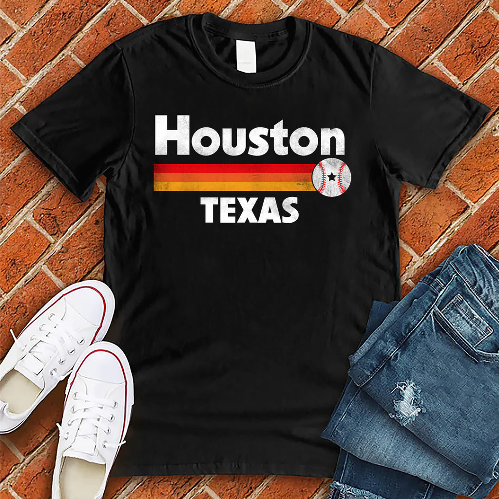 Houston Baseball Star T-Shirt T-Shirt tshirts.com Black S 