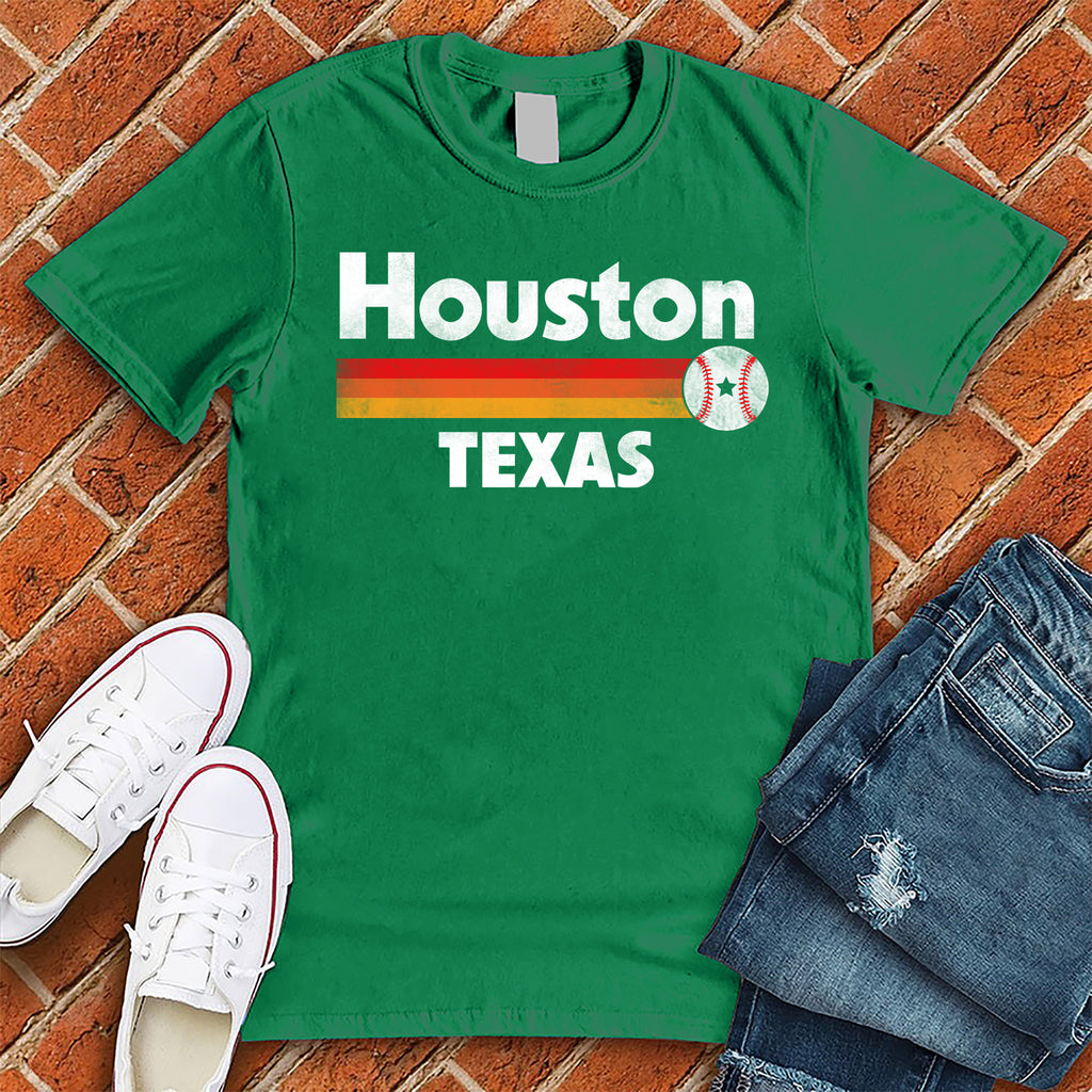 Houston Baseball Star T-Shirt T-Shirt tshirts.com Heather Kelly S 
