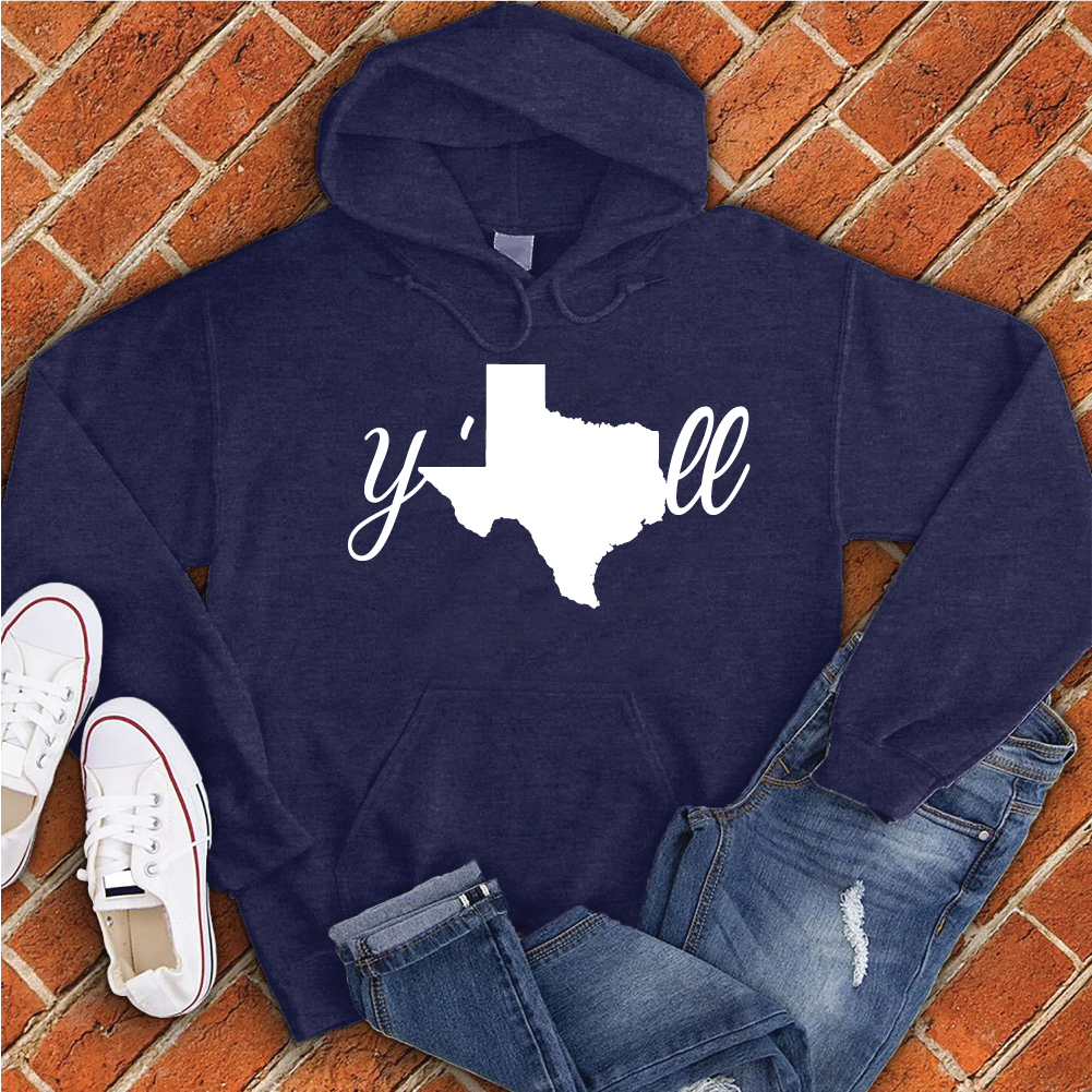 Texas Y'all Hoodie Hoodie Tshirts.com Classic Navy S 