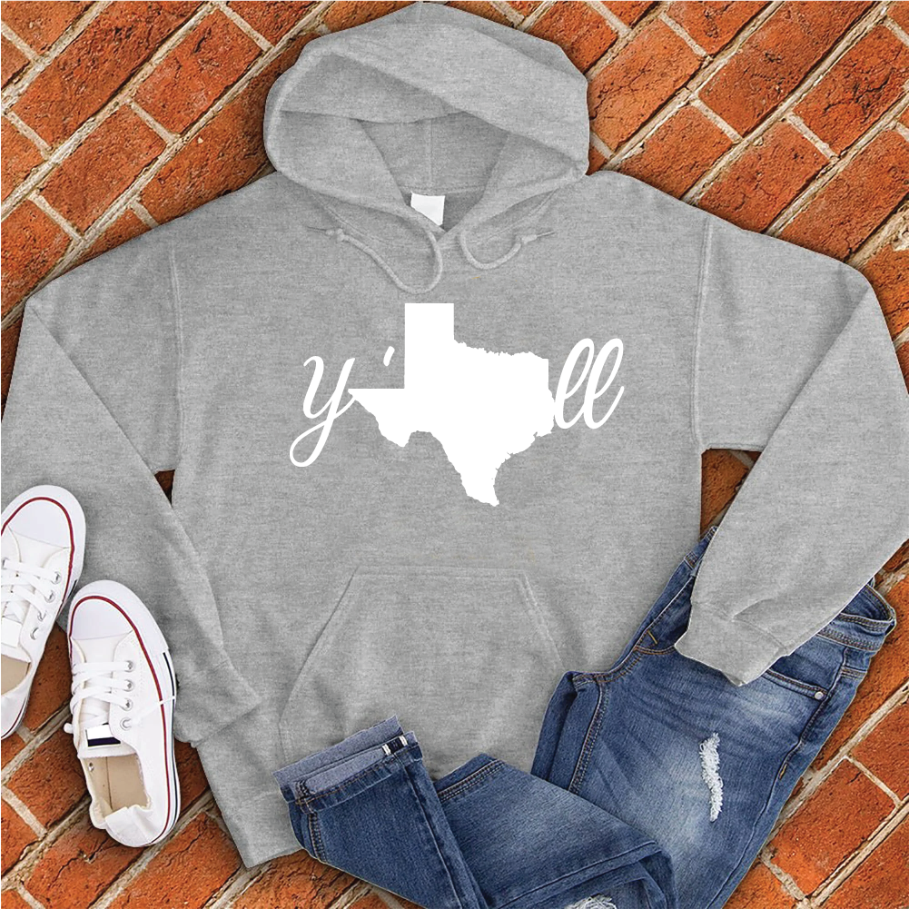 Texas Y'all Hoodie Hoodie Tshirts.com Grey Heather S 