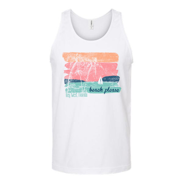 Beach Please Key West Unisex Tank Top Tank Top Tshirts.com White S 