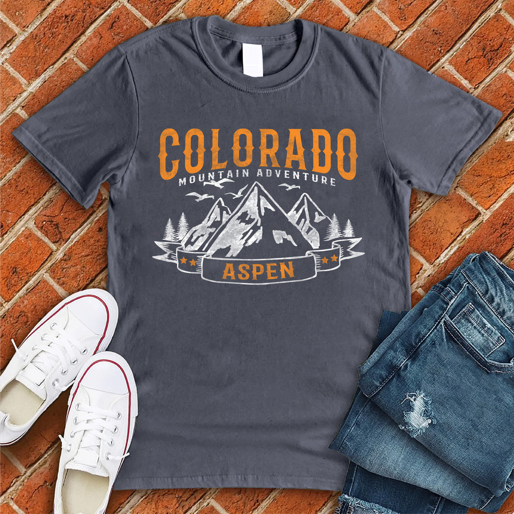 Aspen Mountain Adventure T-Shirt T-Shirt tshirts.com Heather Navy S 