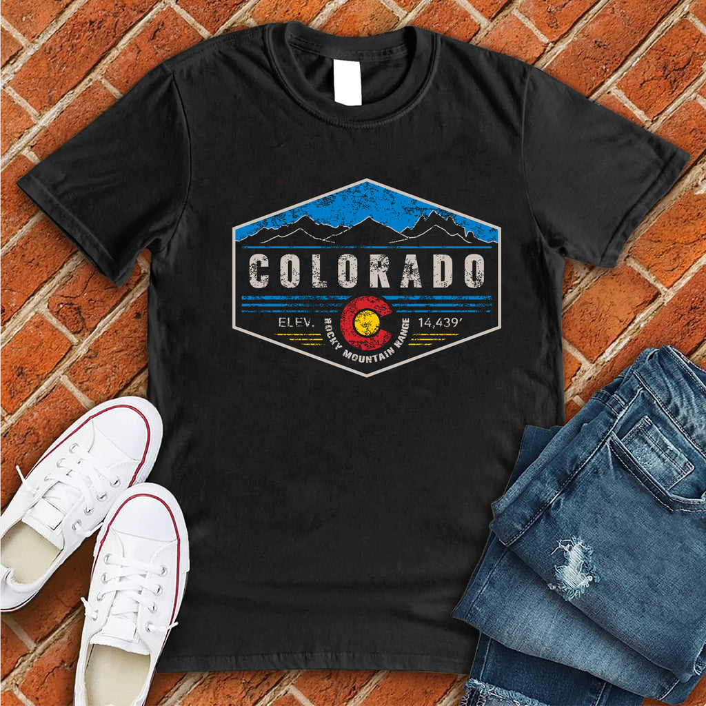 Colorado Hexagon Badge T-Shirt T-Shirt tshirts.com Black S 