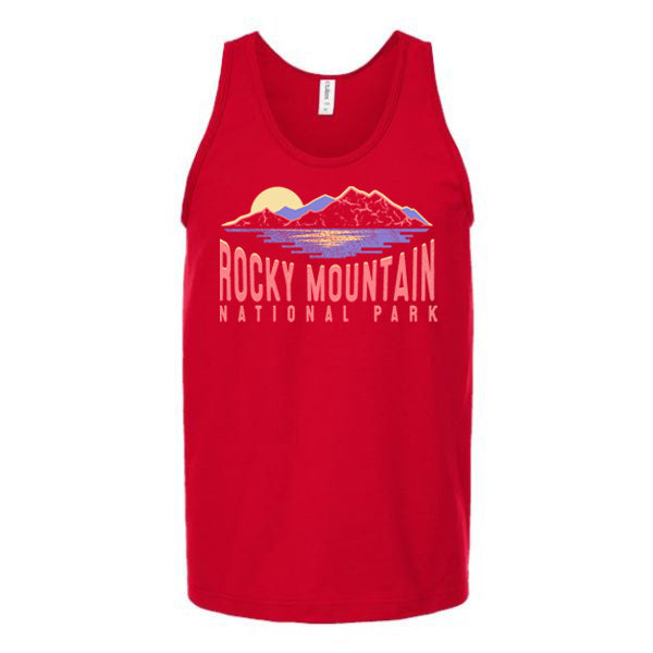 Coral Rocky Mountains Unisex Tank Top Tank Top tshirts.com Red S 