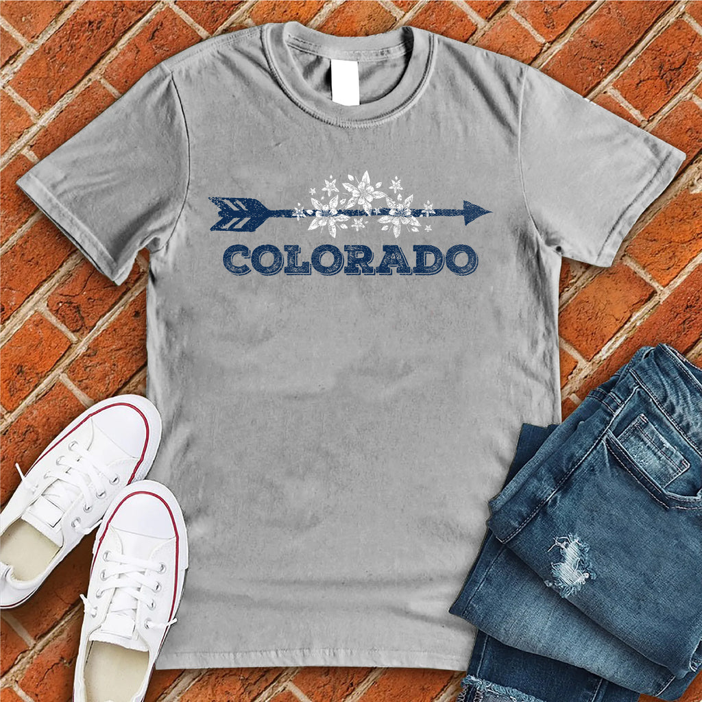 Colorado Floral Arrow T-Shirt T-Shirt Tshirts.com Athletic Heather S 