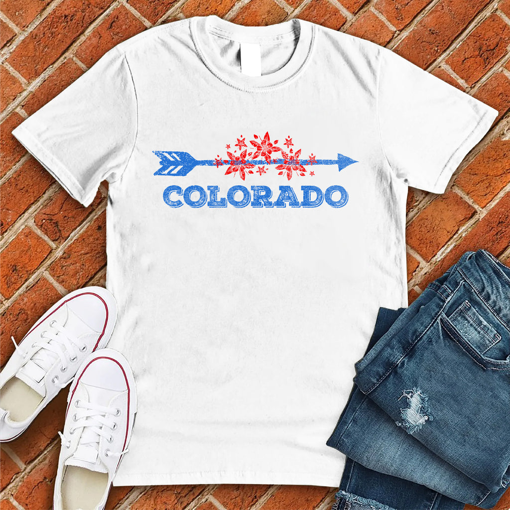 Colorado Floral Arrow T-Shirt T-Shirt Tshirts.com White S 