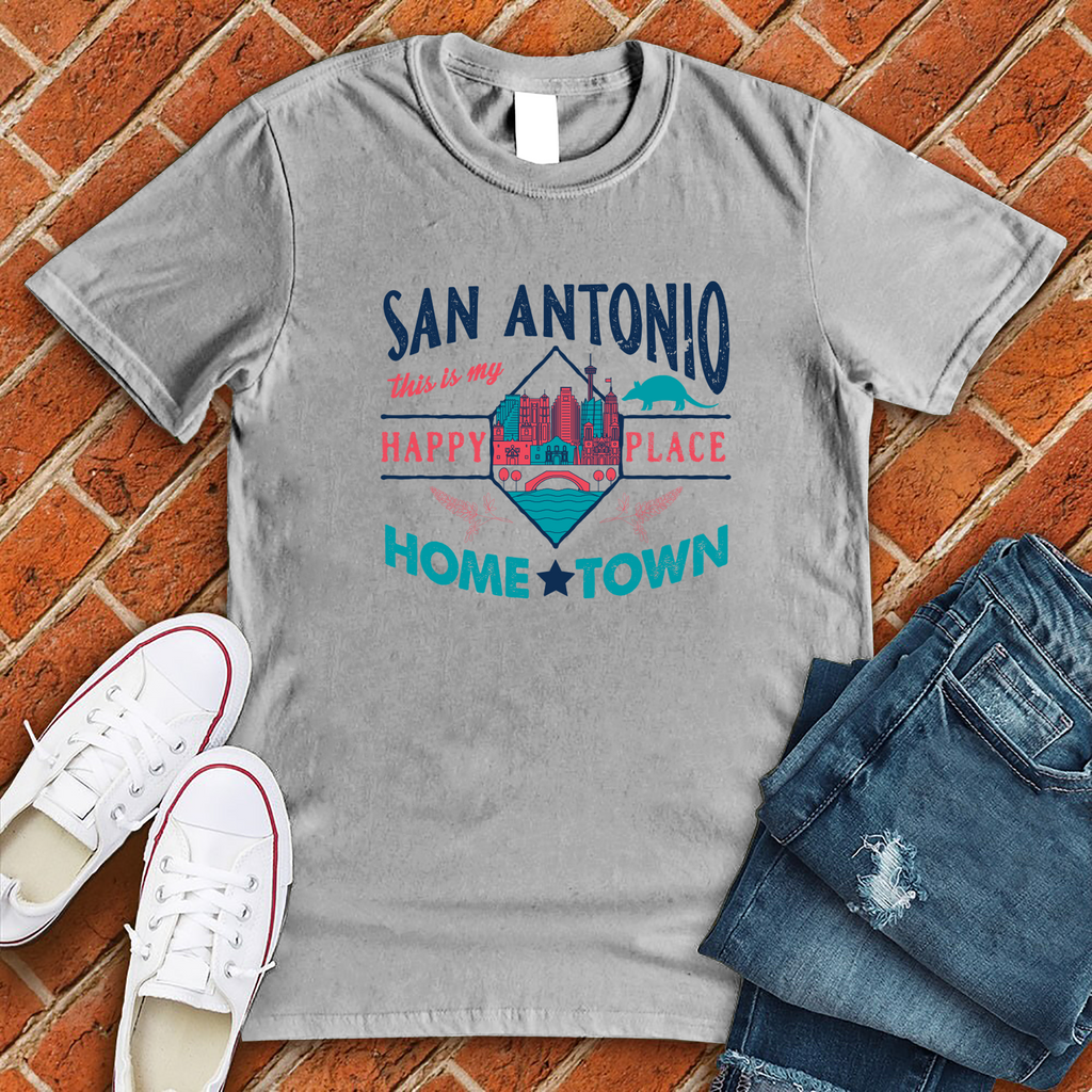 San Antonio Home Town T-Shirt T-Shirt tshirts.com Solid Athletic Grey S 