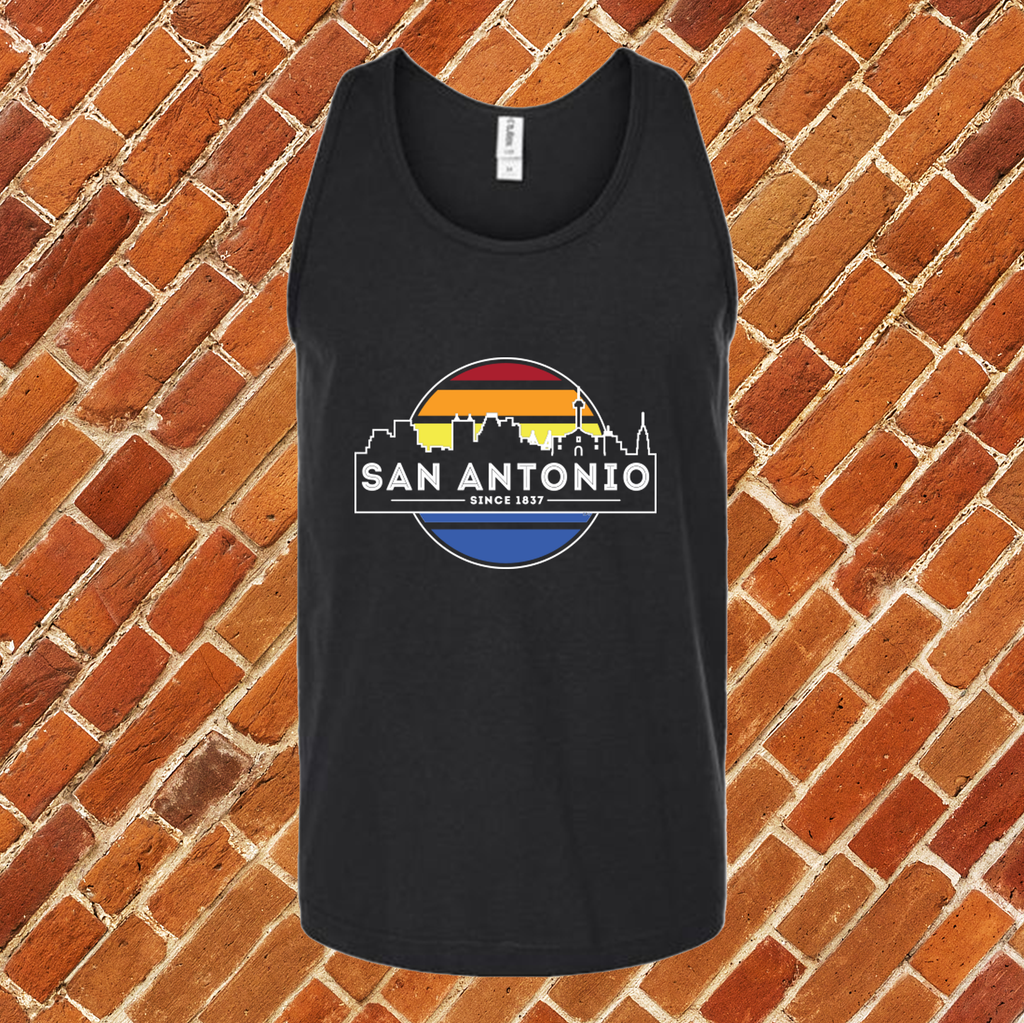 San Antonio City Line Colors Unisex Tank Top Tank Top tshirts.com Black S 