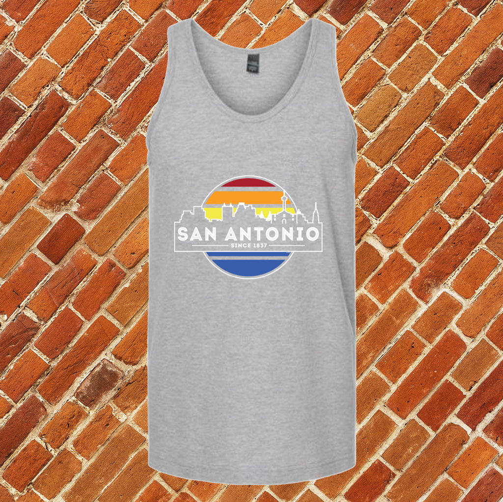 San Antonio City Line Colors Unisex Tank Top Tank Top tshirts.com Heather Grey S 