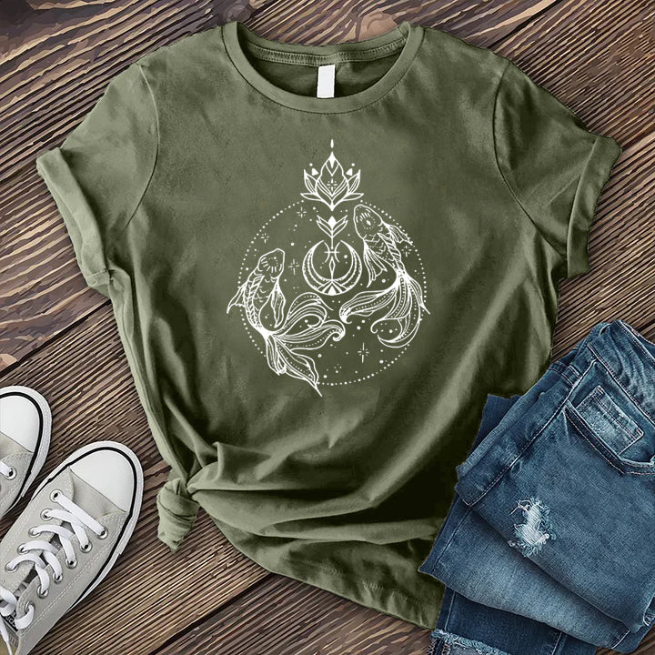 Boho Pisces T-Shirt T-Shirt tshirts.com Military Green S 