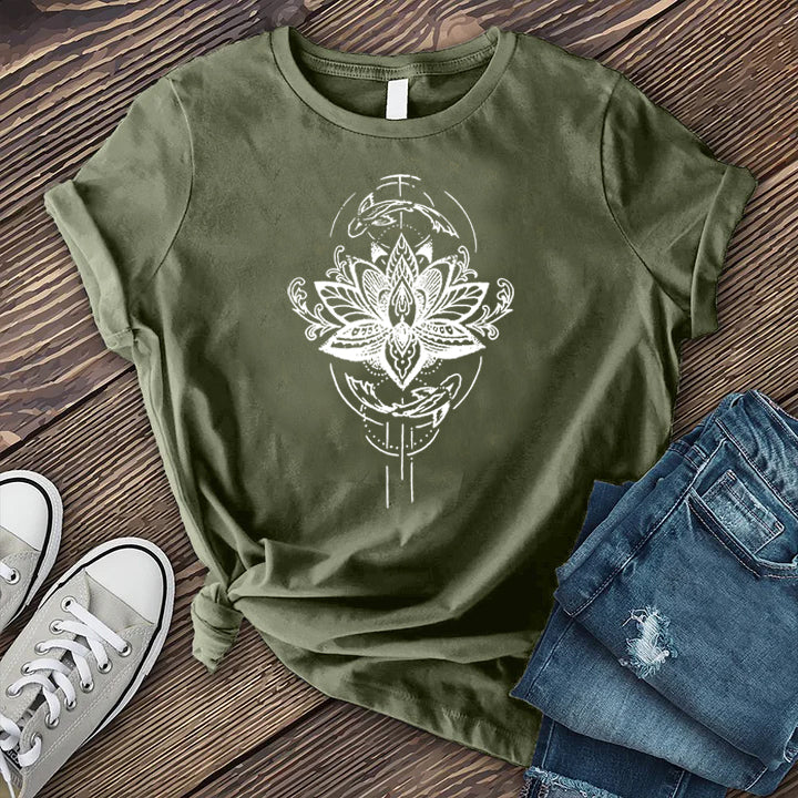 Mandala Pisces T-Shirt T-Shirt tshirts.com Military Green S 