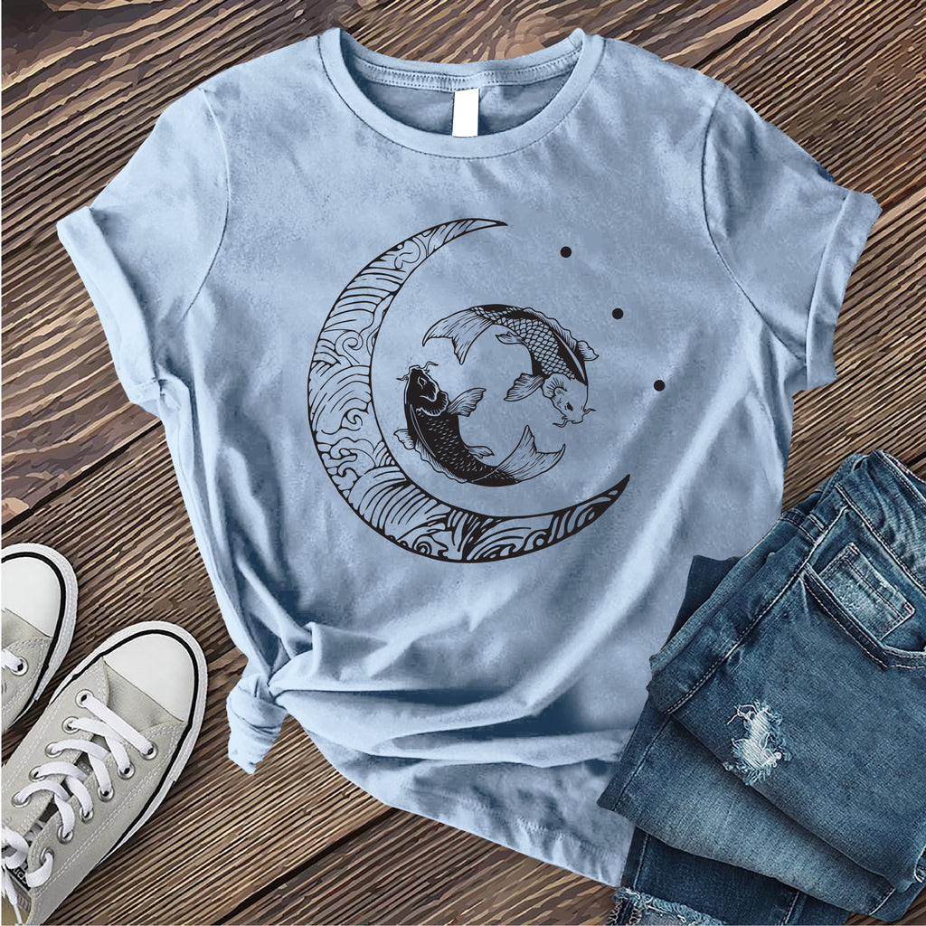 Moon and Pisces T-Shirt T-Shirt tshirts.com Baby Blue S 
