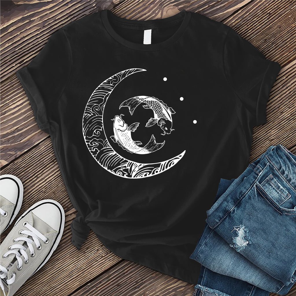 Moon and Pisces T-Shirt T-Shirt tshirts.com Black S 
