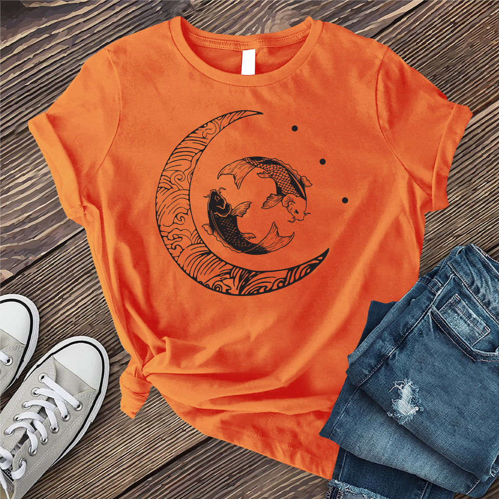 Moon and Pisces T-Shirt T-Shirt tshirts.com Heather Orange S 