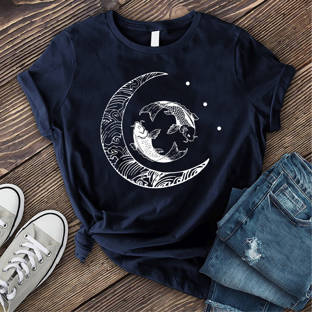 Moon and Pisces T-Shirt T-Shirt tshirts.com Navy S 
