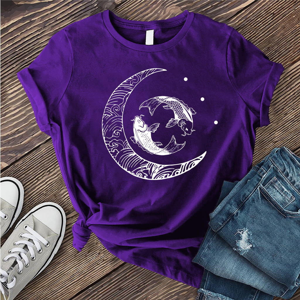 Moon and Pisces T-Shirt T-Shirt tshirts.com Team Purple S 