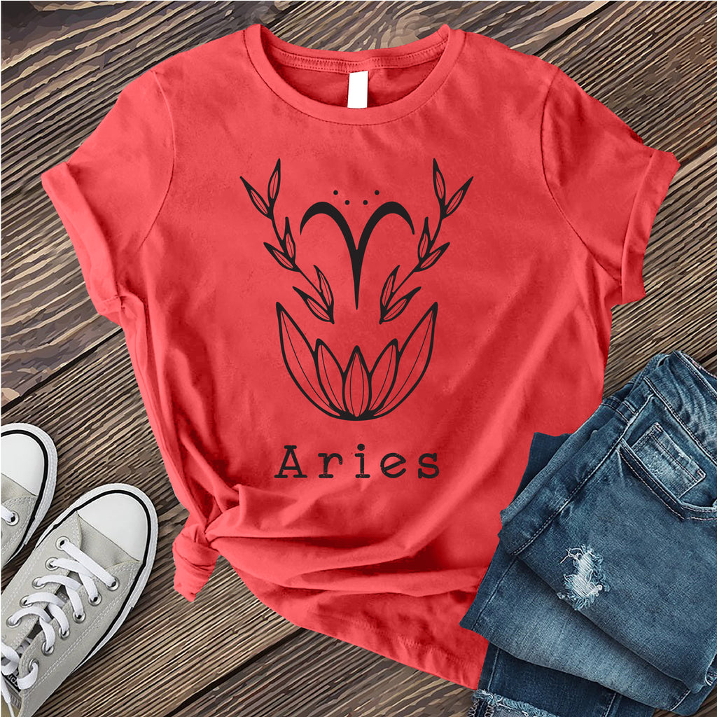Aries Lotus T-Shirt T-Shirt tshirts.com Heather Red S 