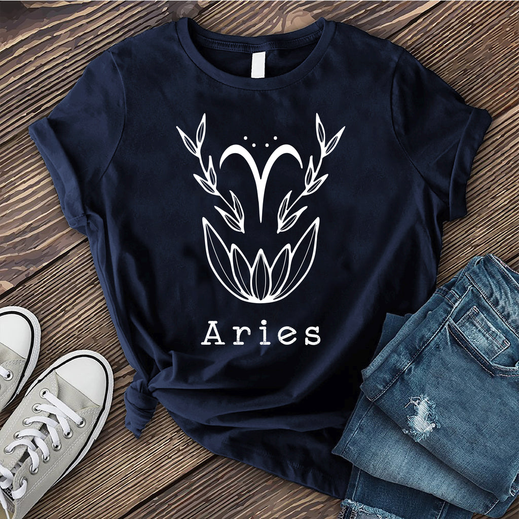 Aries Lotus T-Shirt T-Shirt tshirts.com Navy S 