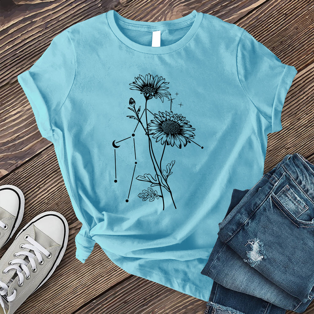 Gemini Constellation and Daisy T-Shirt T-Shirt Tshirts.com Turquoise S 