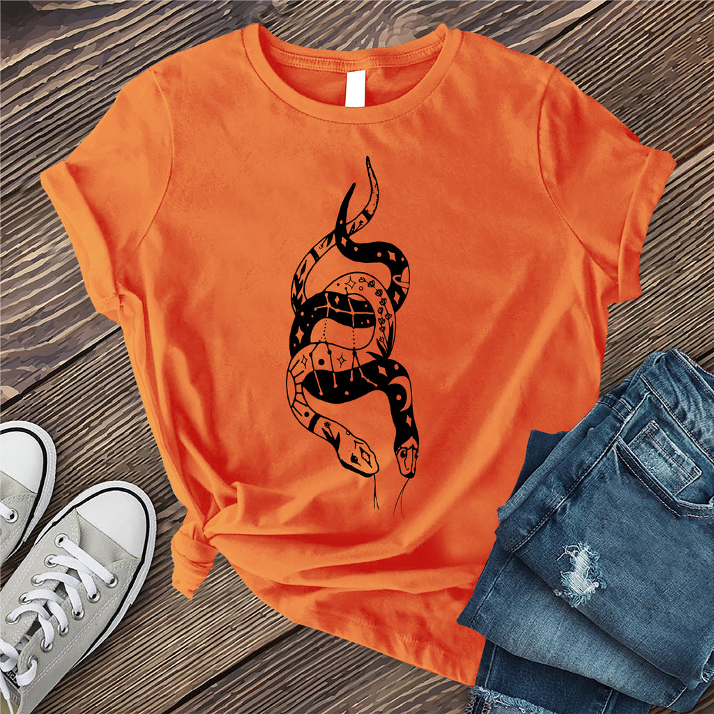 Gemini Snakes T-Shirt T-Shirt Tshirts.com Heather Orange S 