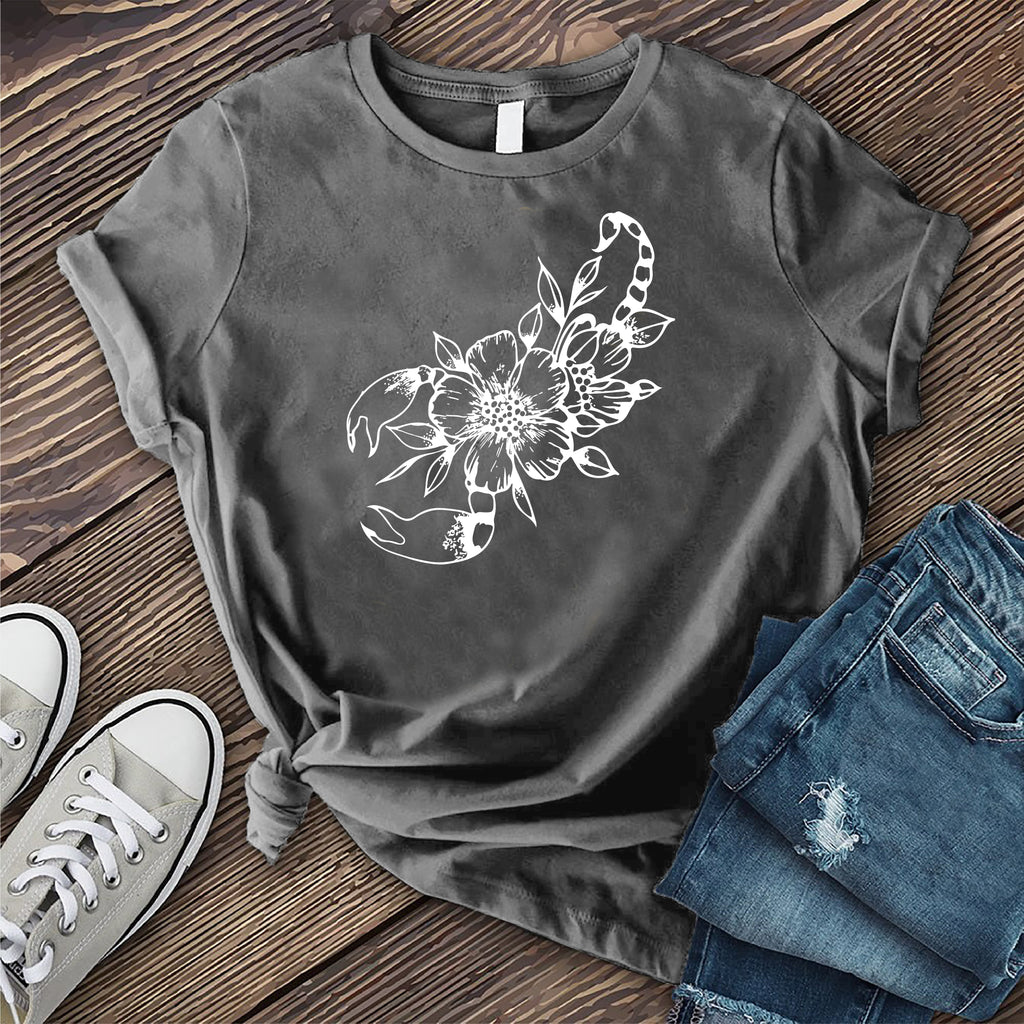 Scorpio Flower T-Shirt T-Shirt Tshirts.com Asphalt S 