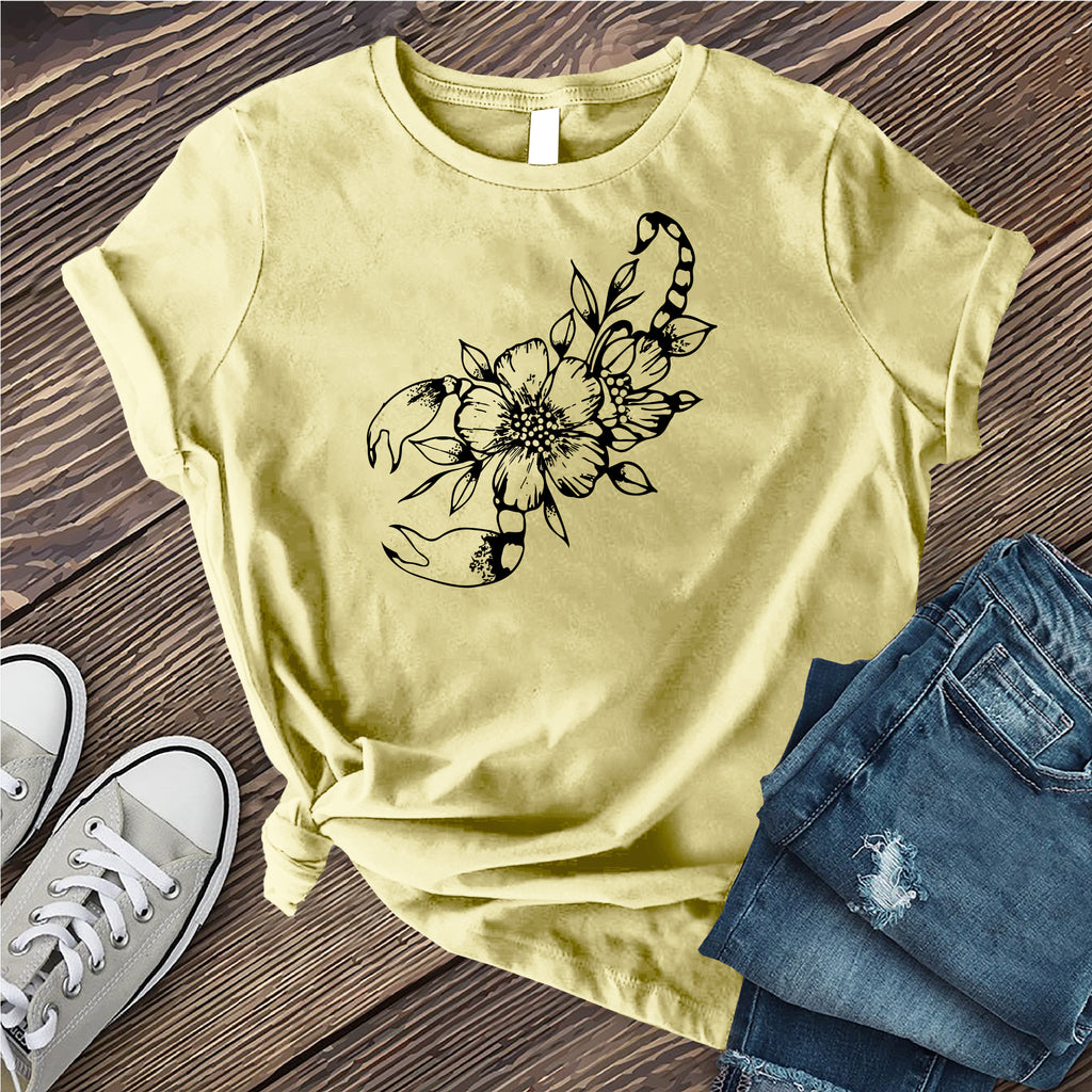 Scorpio Flower T-Shirt T-Shirt Tshirts.com Heather French Vanilla S 