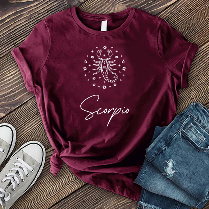 Scorpio Stars and Scorpion T-Shirt T-Shirt Tshirts.com Maroon S 