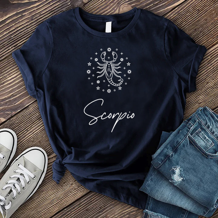 Scorpio Stars and Scorpion T-Shirt T-Shirt Tshirts.com Navy S 