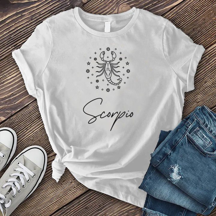 Scorpio Stars and Scorpion T-Shirt T-Shirt Tshirts.com White S 