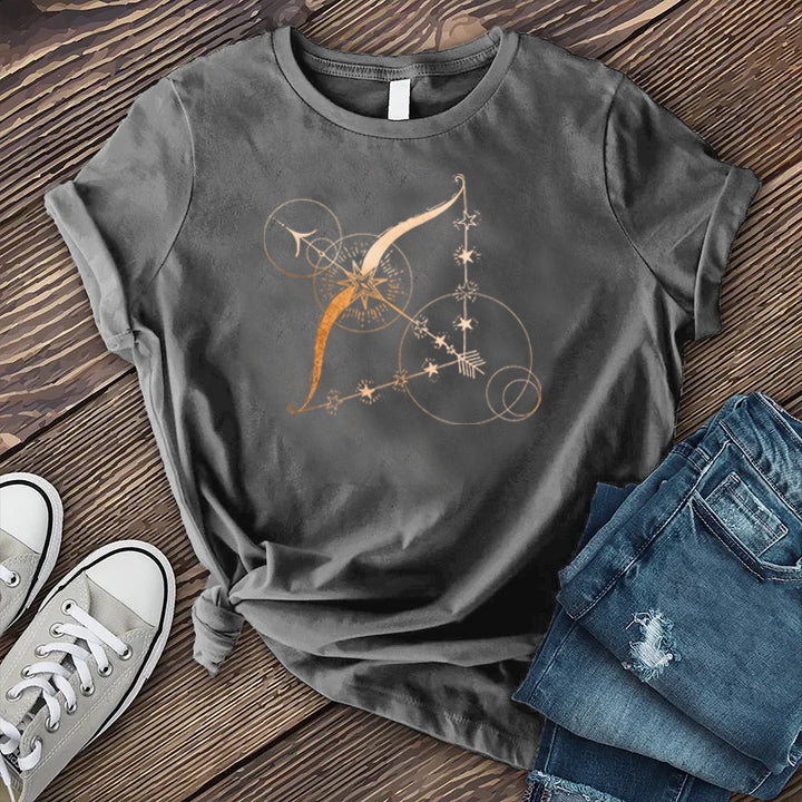 Sagittarius Bow and Arrow T-Shirt T-Shirt Tshirts.com Dark Grey Heather S 
