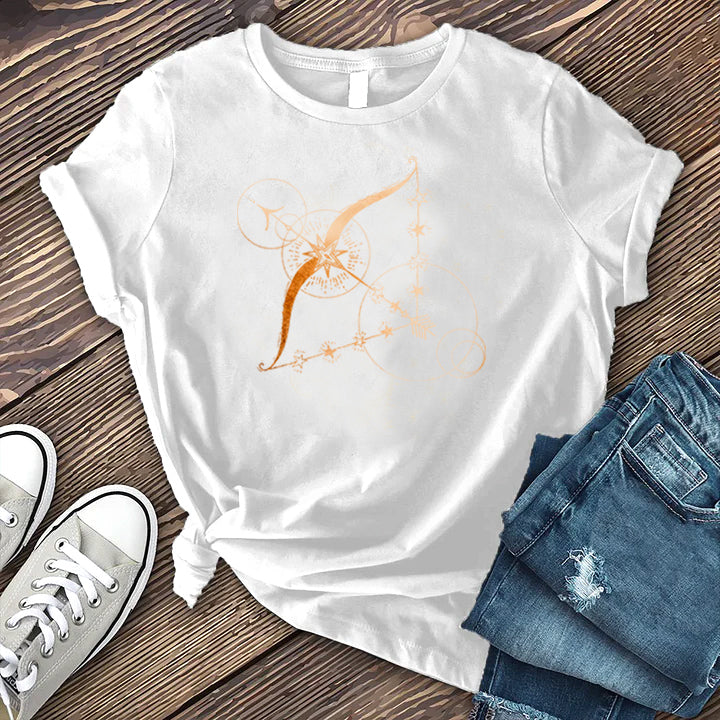 Sagittarius Bow and Arrow T-Shirt T-Shirt Tshirts.com White S 