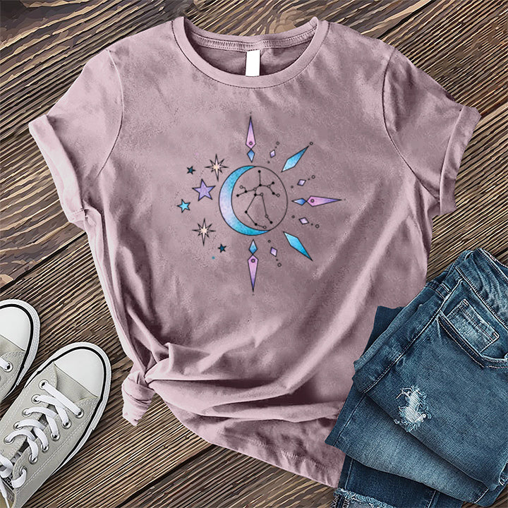 Sagittarius Moon Constellation T-Shirt T-Shirt Tshirts.com Heather Purple S 