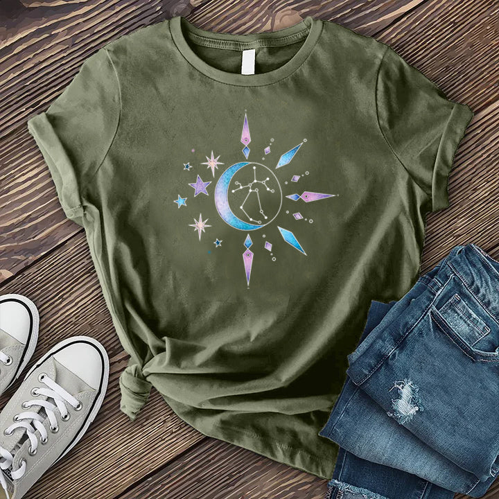 Sagittarius Moon Constellation T-Shirt T-Shirt Tshirts.com Military Green S 