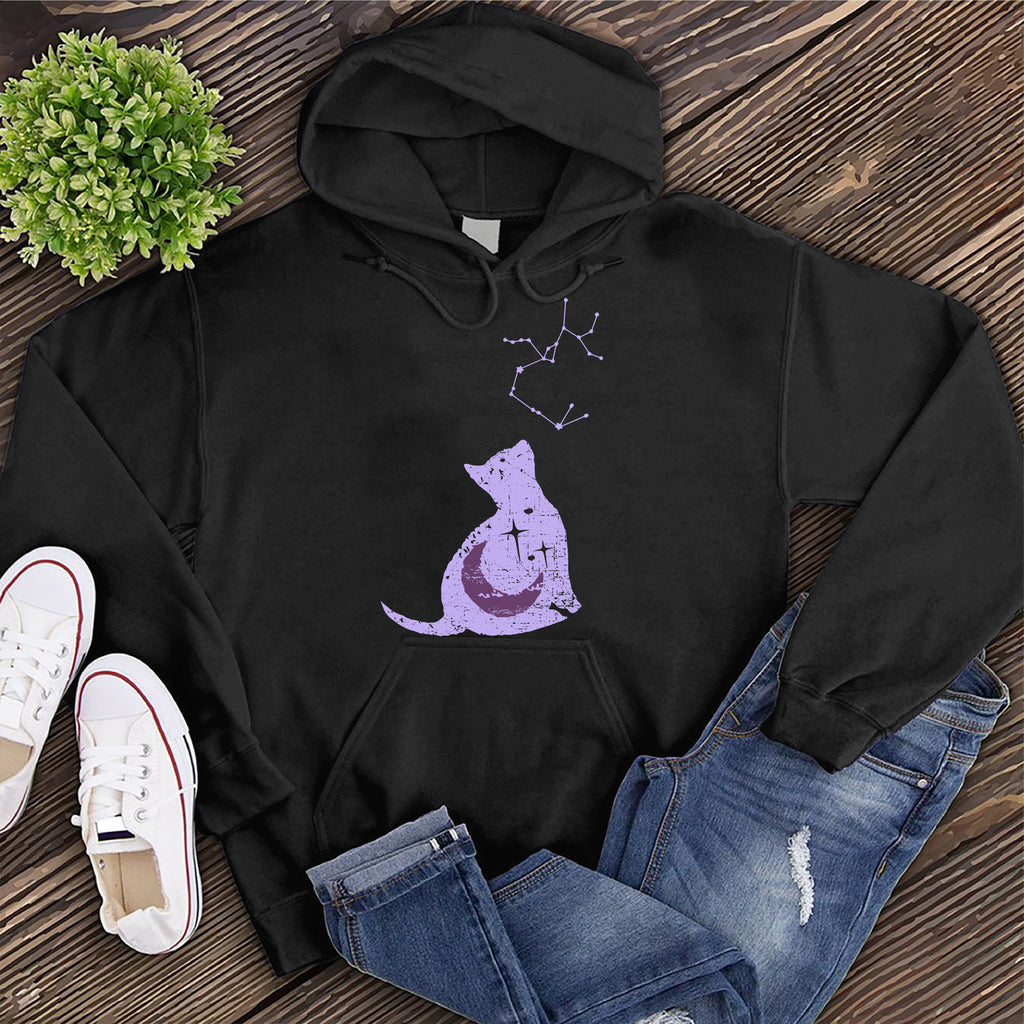 Sagittarius Cat and Constellation Hoodie Hoodie Tshirts.com Black S 