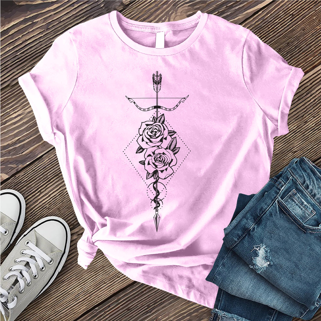 Sagittarius Rose Arrow T-Shirt T-Shirt tshirts.com Heather Prism Lilac S 