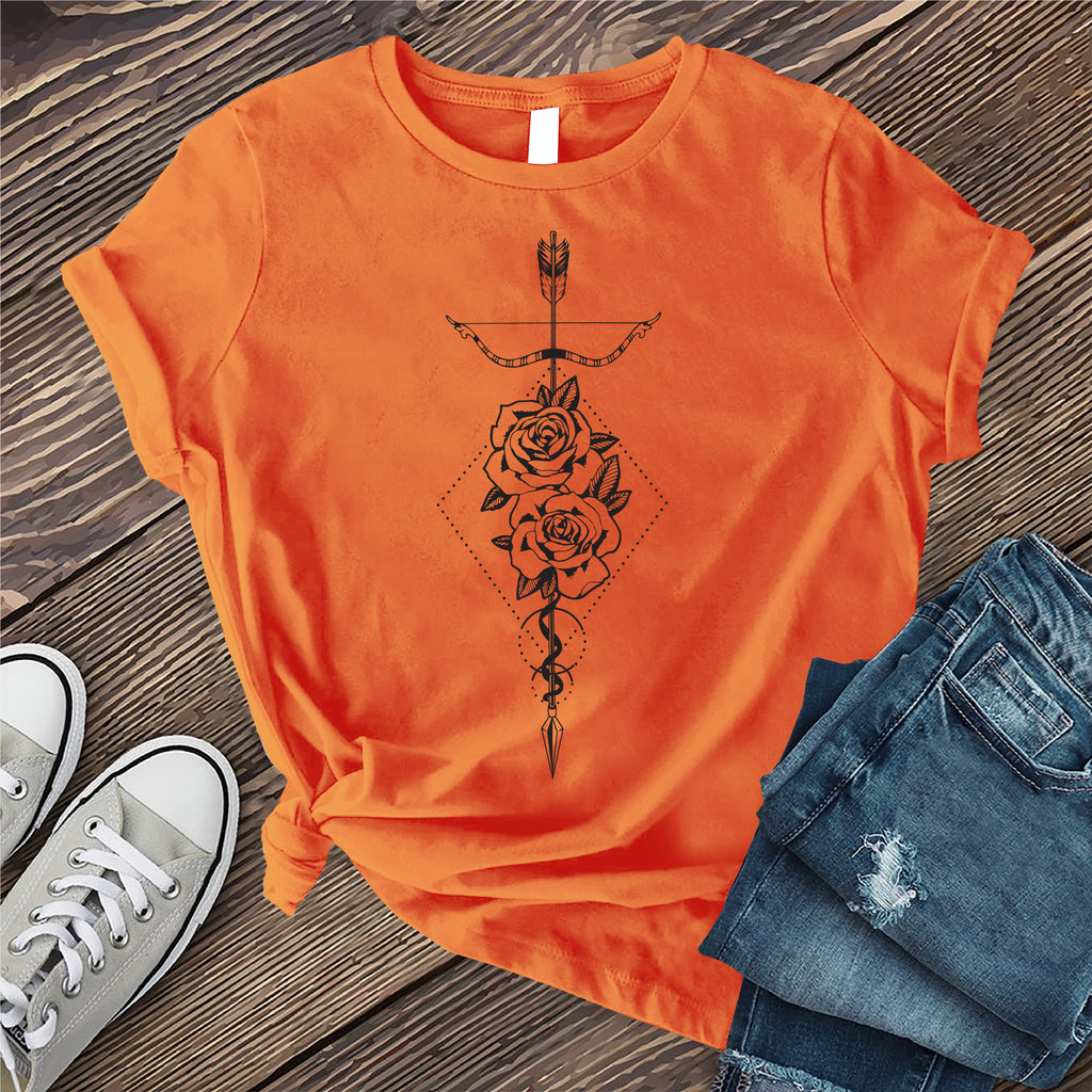 Sagittarius Rose Arrow T-Shirt T-Shirt tshirts.com Heather Orange S 