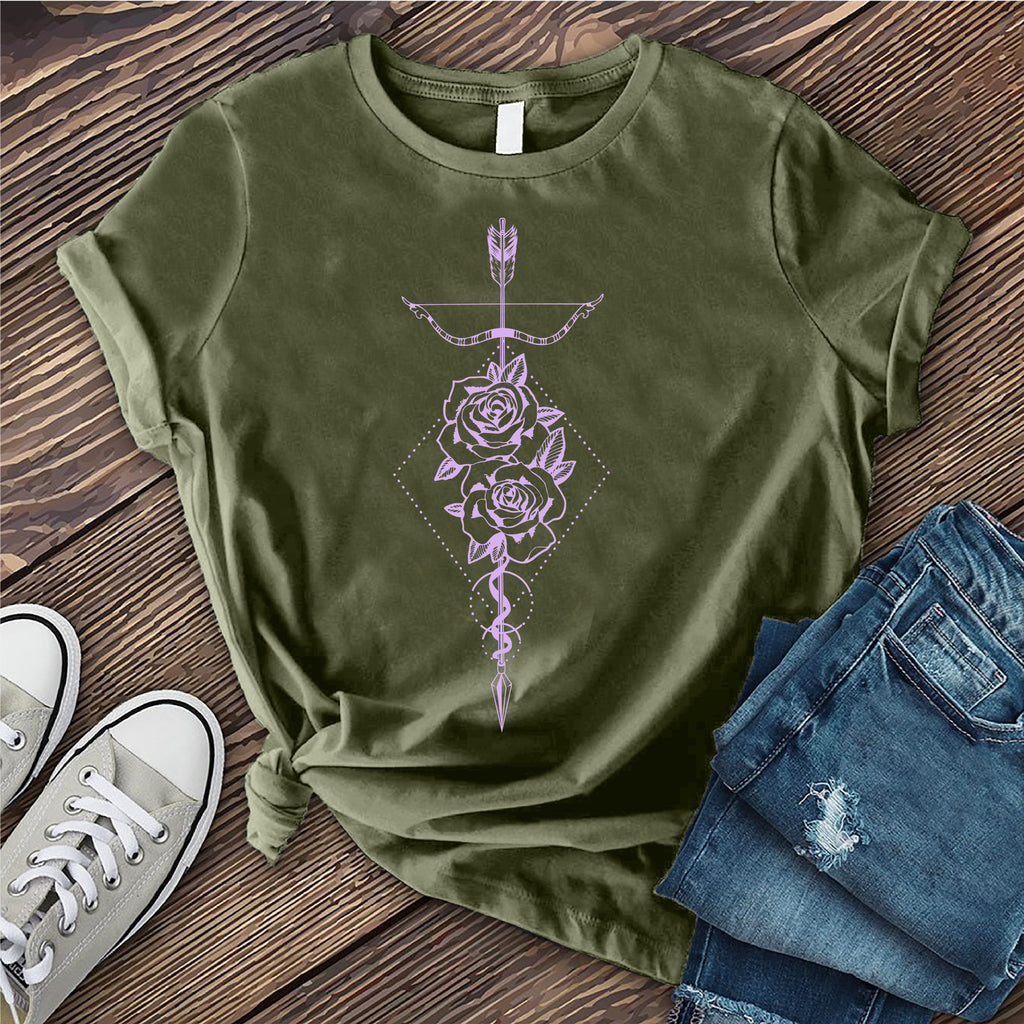 Sagittarius Rose Arrow T-Shirt T-Shirt tshirts.com Military Green S 