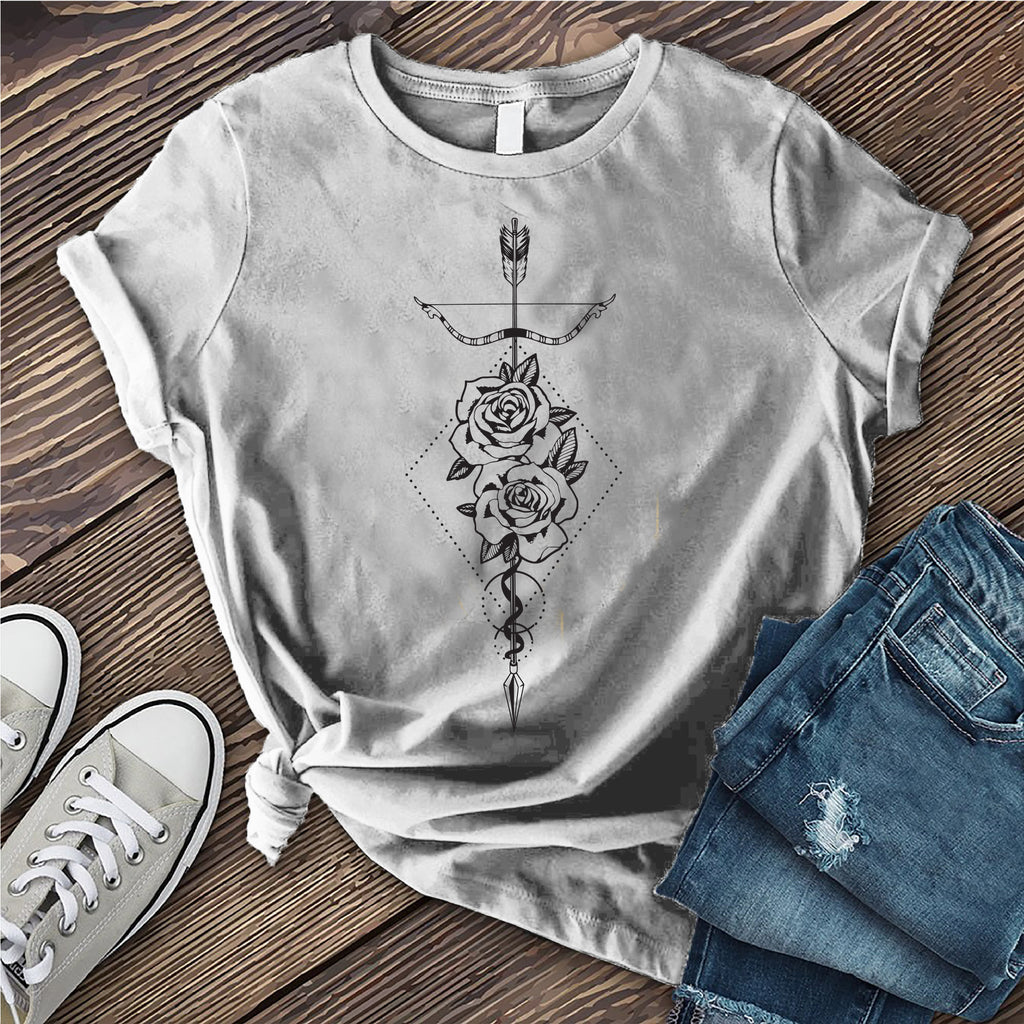 Sagittarius Rose Arrow T-Shirt T-Shirt tshirts.com Solid Athletic Grey S 